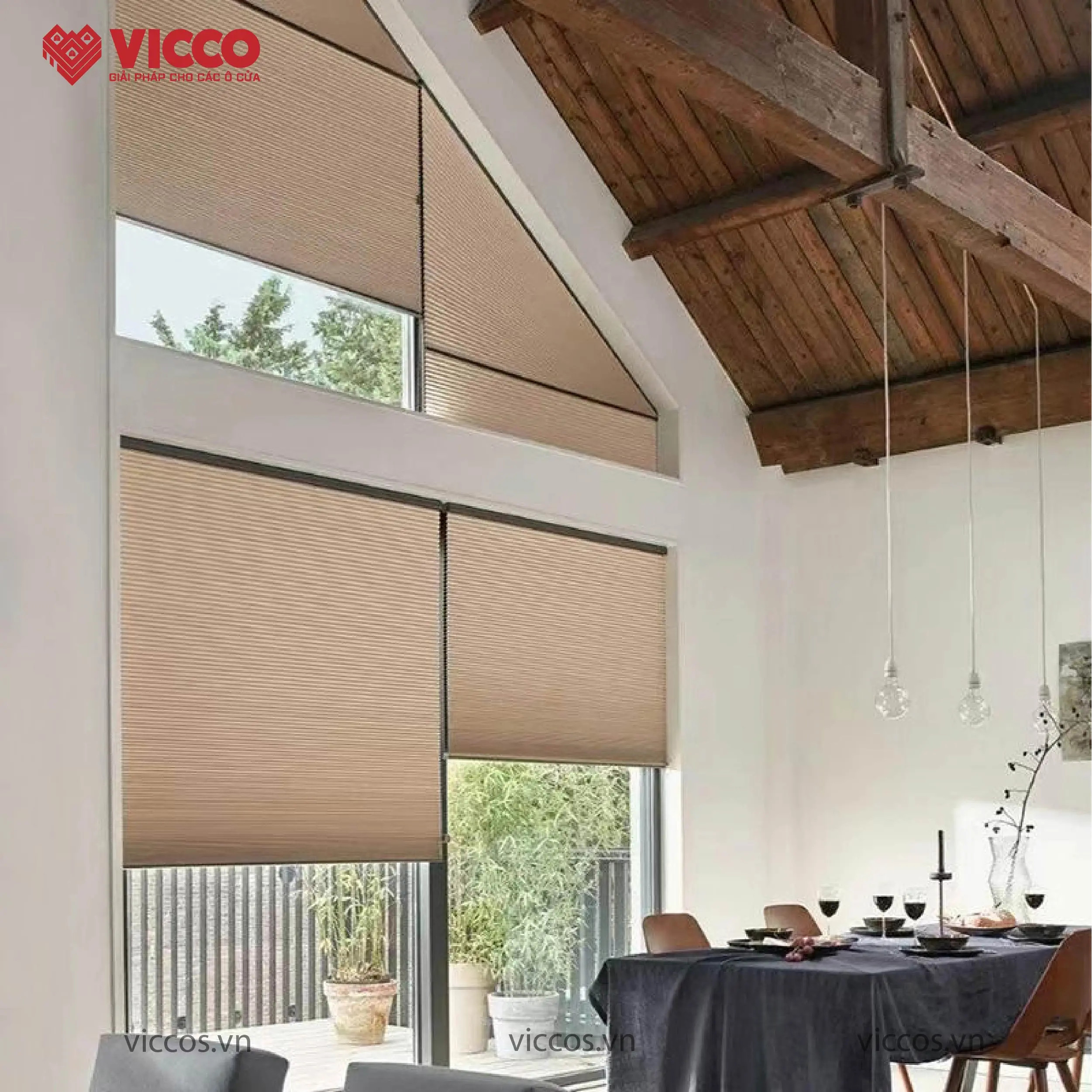 Xu hướng sử dụng rèm tổ ong gắn ô kính năm 2025 - Sáng tạo không giới hạn trong thiết kế nội thất