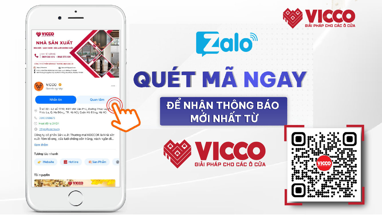 FOLLOW ZALO OFFICIAL ACCOUNT - NƠI CẬP NHẬT TIN TỨC NHANH NHẤT CỦA VICCO
