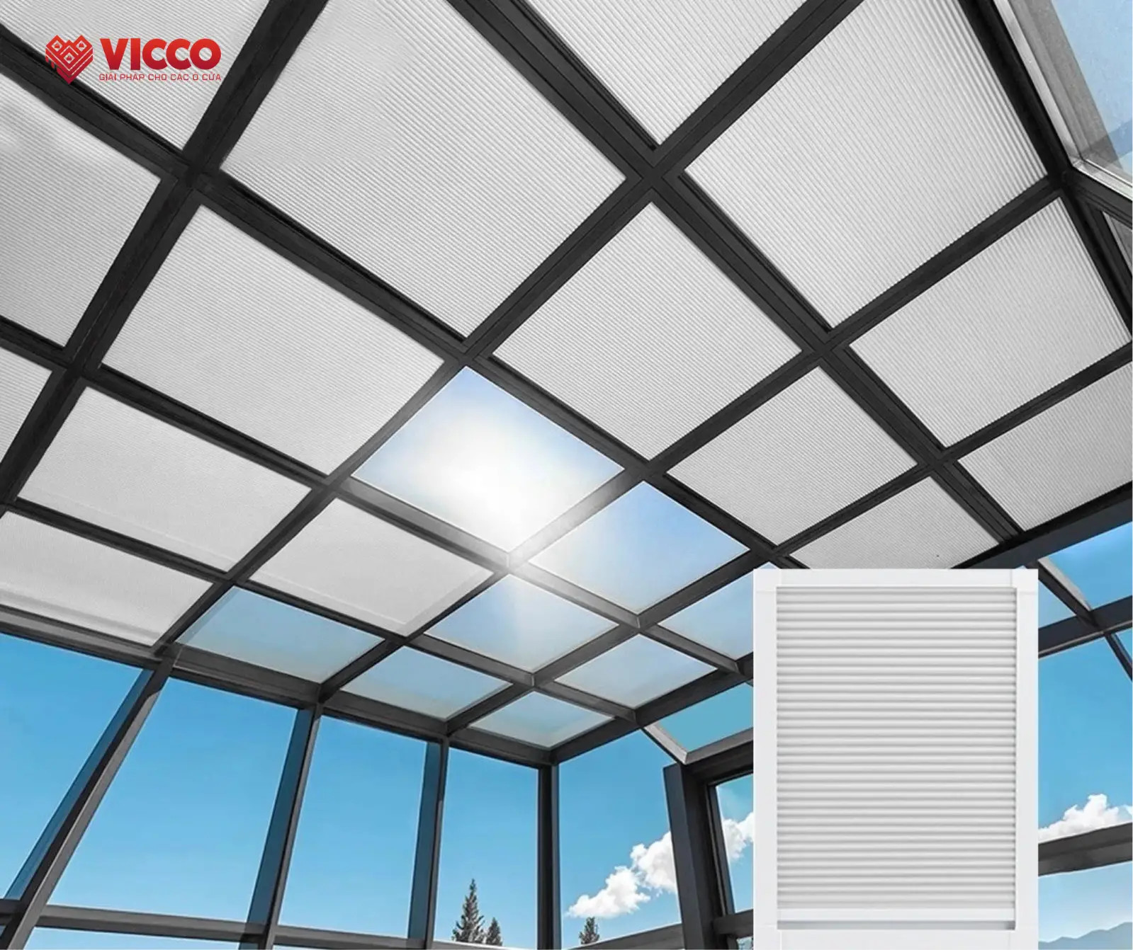 Bảo vệ không gian bằng rèm giếng trời chất lượng