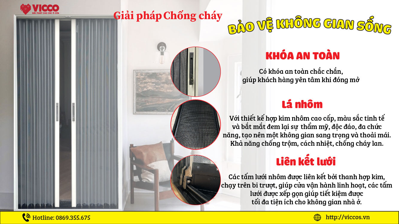 📛GIẢI PHÁP CHỐNG CHÁY LAN VỚI CỬA XẾP LÁ NHÔM VICCO