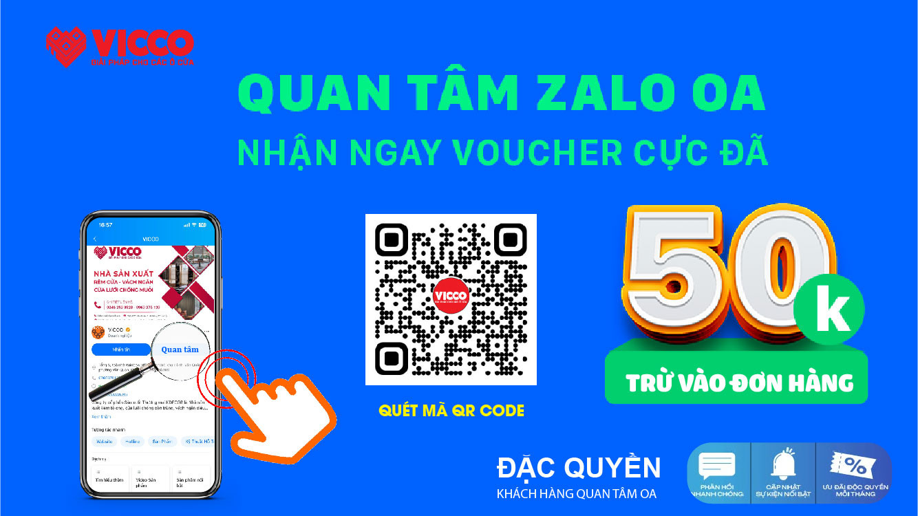 NHẤN QUAN TÂM ZALO OA, TẶNG VOUCHER GIẢM GIÁ 50.000 VNĐ