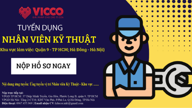 VICCO tuyển dụng Nhân viên kỹ thuật