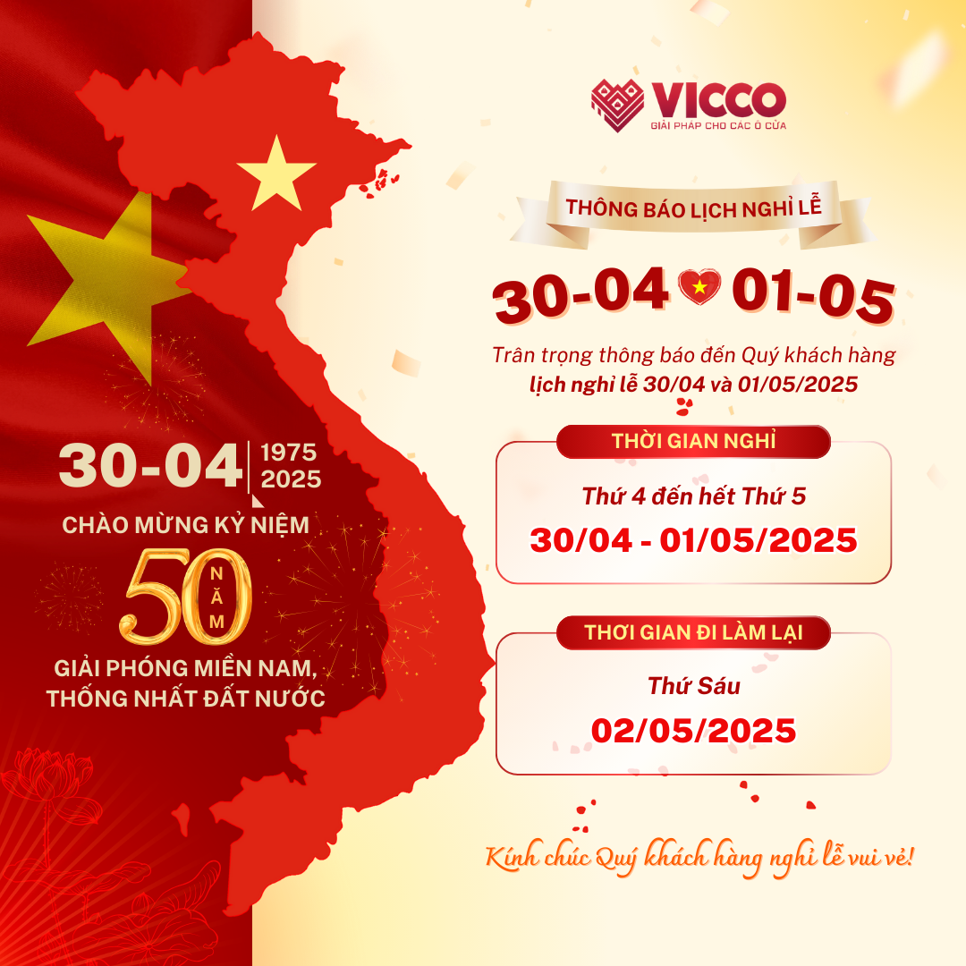 THÔNG BÁO LỊCH NGHỈ LỄ 30/4-1/5