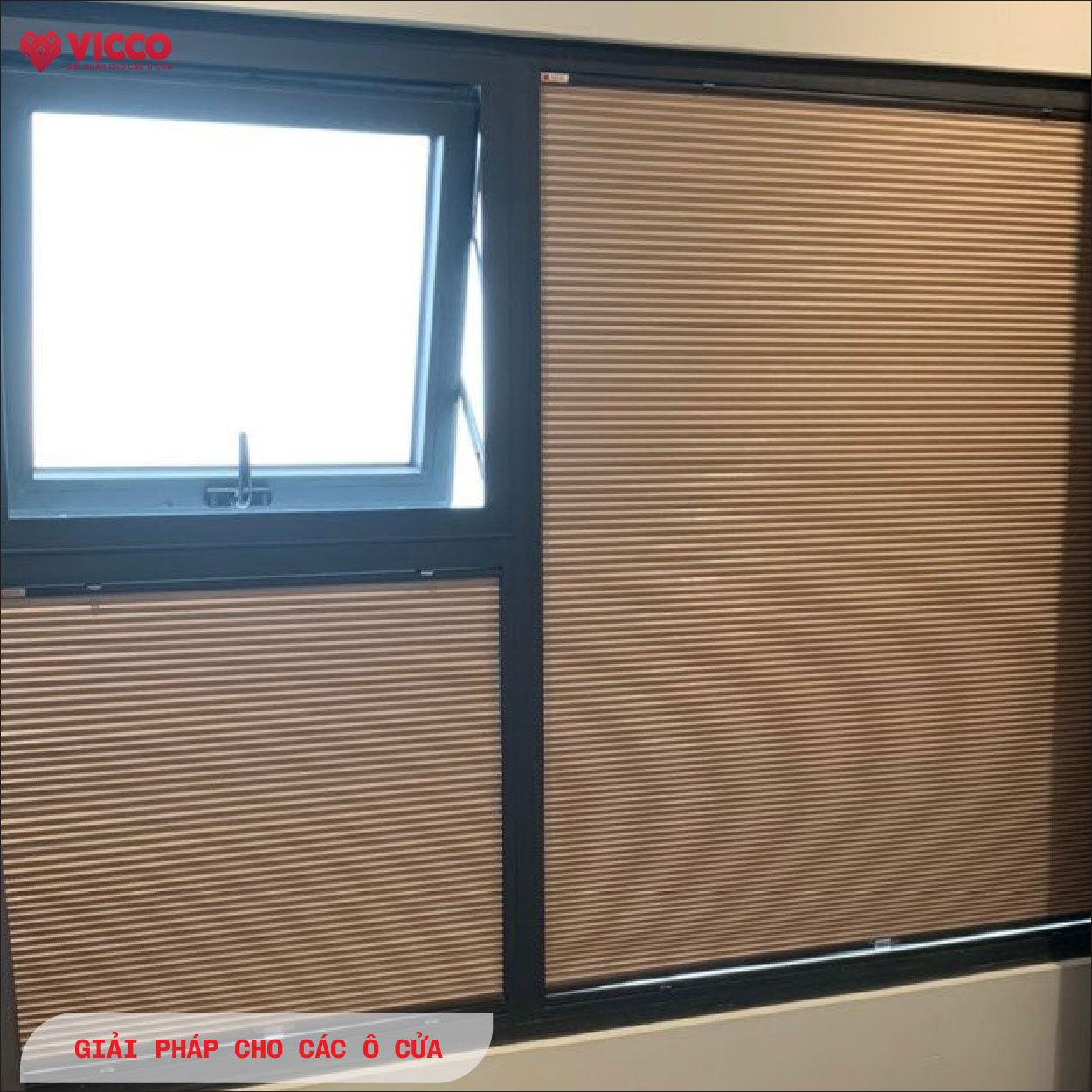 Rèm tổ ong gắn kính VICCO - Giải pháp tối ưu cho không gian sáng tạo và tiện nghi