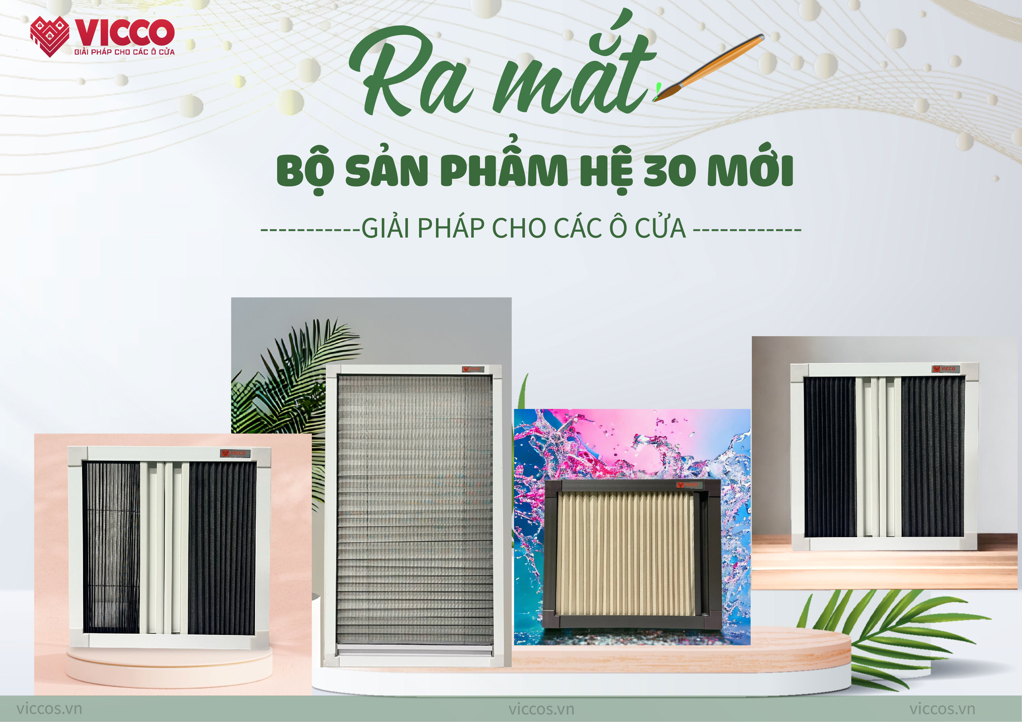 VICCO ra mắt bộ sản phẩm Rèm - Vách - Trần tổ ong Hệ 30 mới