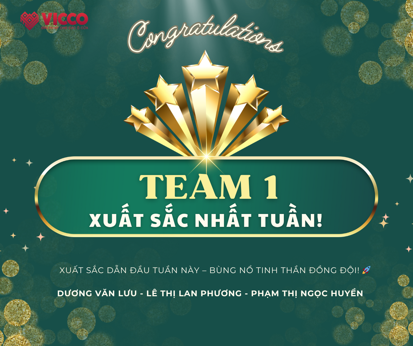 VICCO Chúc mừng TEAM và Nhân viên Kinh doanh xuất sắc — Tháng 7/2025