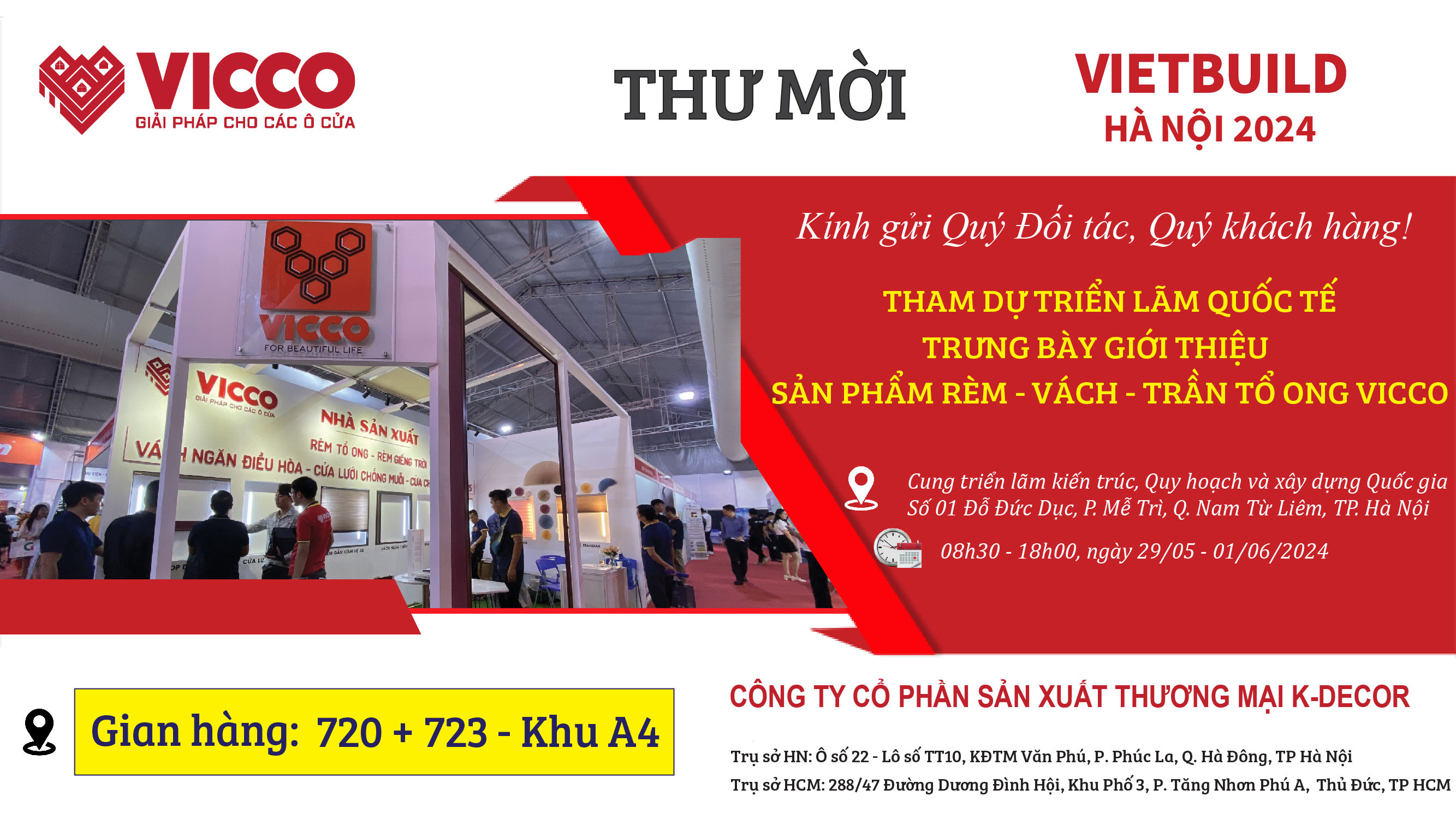 Thư mời tham quan gian trưng bày tại triển lãm VIETBUILD HN tháng 5.2024