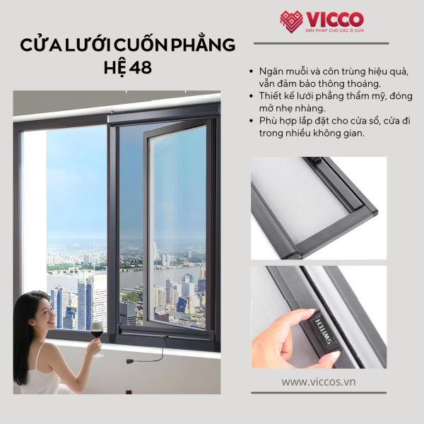 Cửa lưới cuốn phẳng