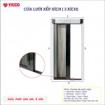 Cửa lưới xếp 1 cánh không ray - 2 xích